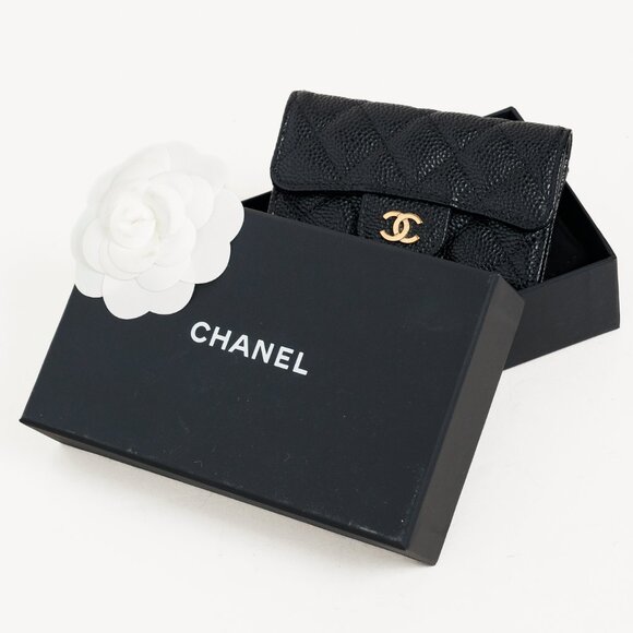 Chanel Black Caviar Leather Flap Card Holder Wallet - Picture 12 of 12